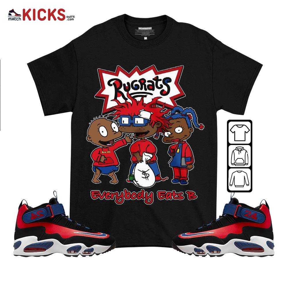 Rugrats Everybody Eats B Sneaker Shirt Match Max 1 Navy Red Black, Air Griffey Max 1 Black Red Navy Blue MKO T-Shirt