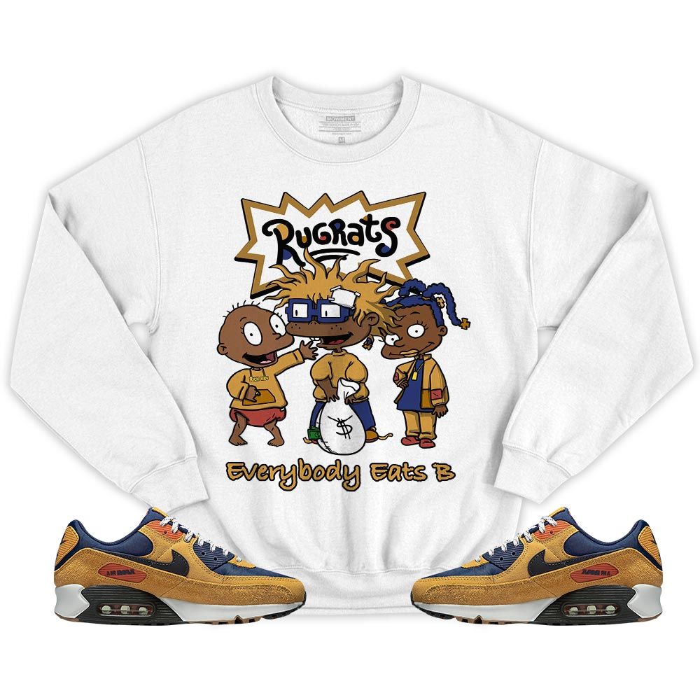 Rugrats Everybody Eats B Sneaker Shirt Match Max 90 Brown Suede, Air Max 90 Nylon Suede MKO T-Shirt Rugrats Everybody Eats B Sneaker Shirt Match Max 90 Brown Suede, Air Max 90 Nylon Suede MKO T-Shirt