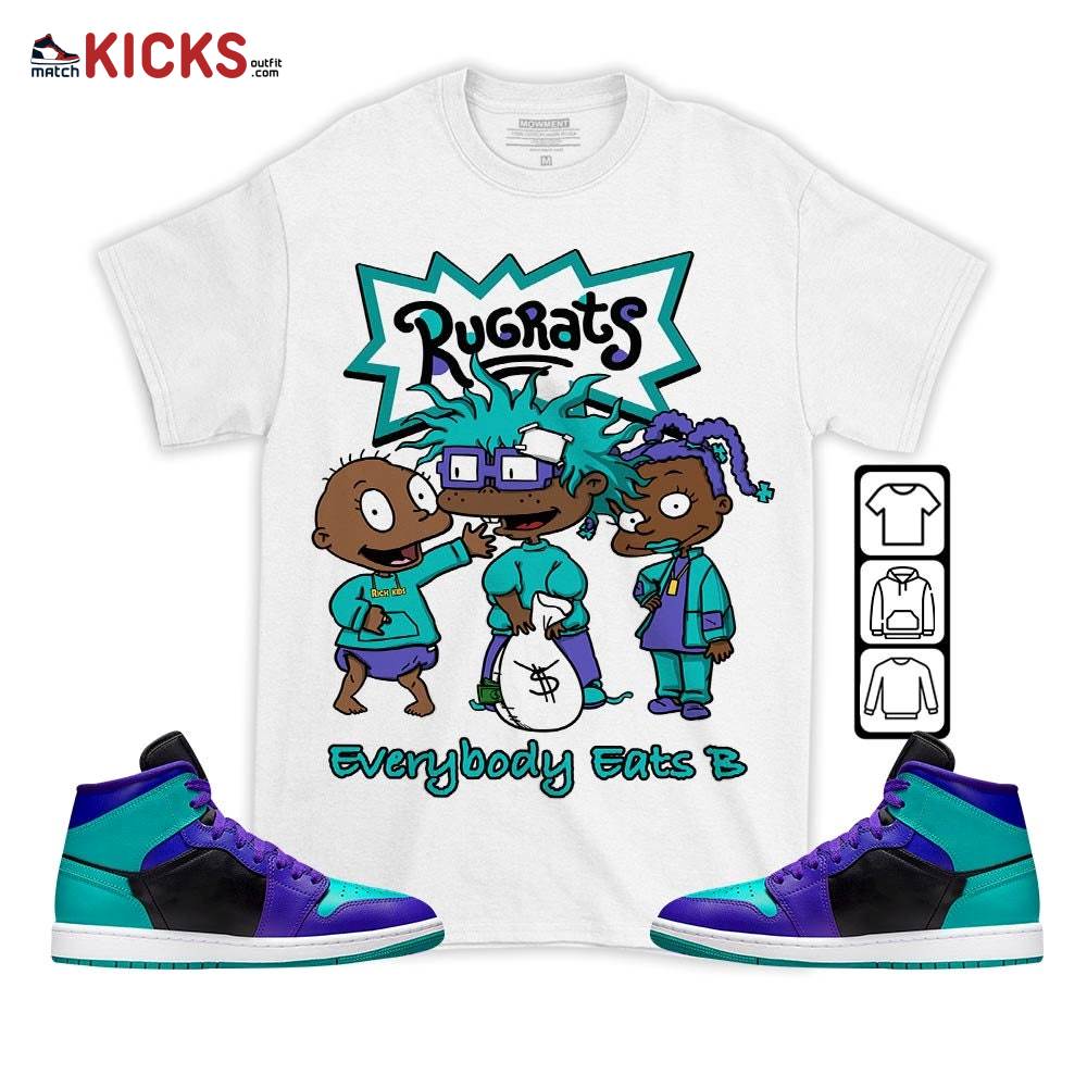Rugrats Everybody Eats B Sneaker Shirt Match Mid Black Grape 1s, Jordan 1 Mid Black Grape MKO T-Shirt Rugrats Everybody Eats B Sneaker Shirt Match Mid Black Grape 1s, Jordan 1 Mid Black Grape MKO T-Shirt