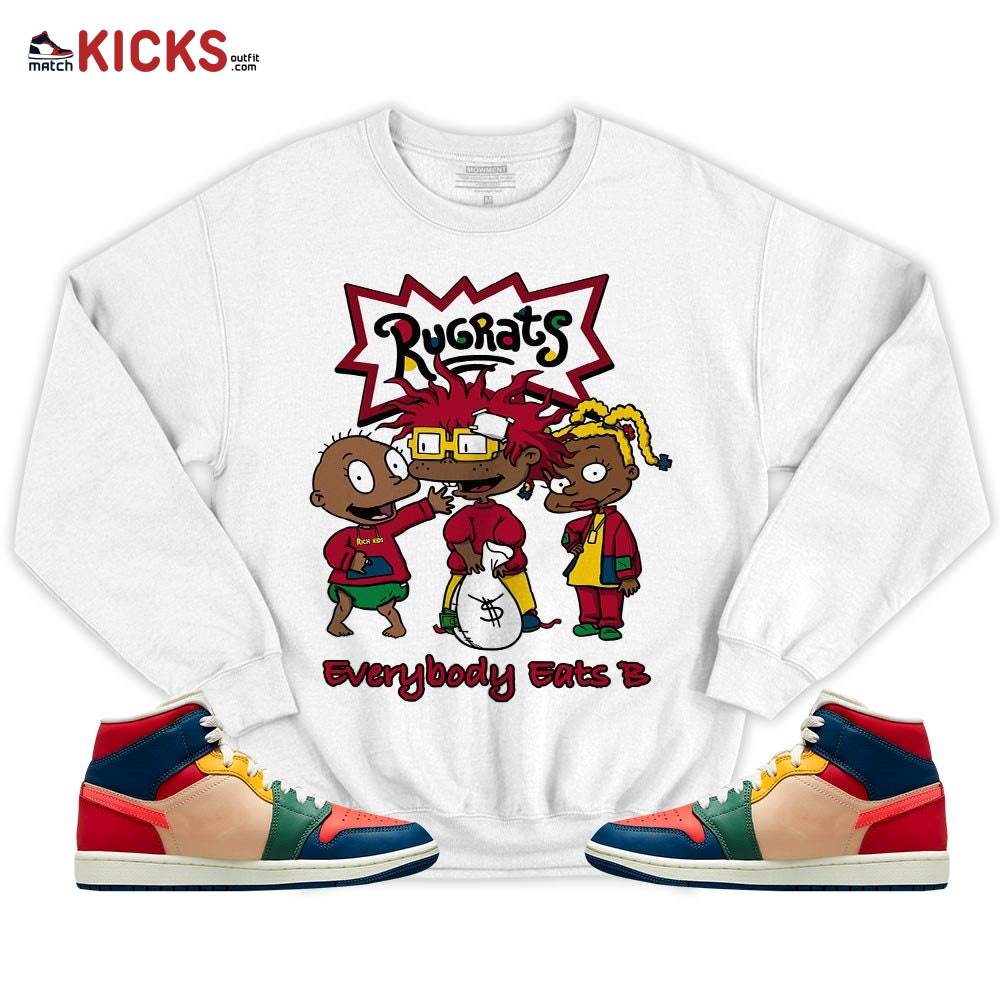 Rugrats Everybody Eats B Sneaker Shirt Match Mid Multi Color 2022 1s, Jordan 1 Mid Multi Color 2022 MKO T-Shirt Rugrats Everybody Eats B Sneaker Shirt Match Mid Multi Color 2022 1s, Jordan 1 Mid Multi Color 2022 MKO T-Shirt
