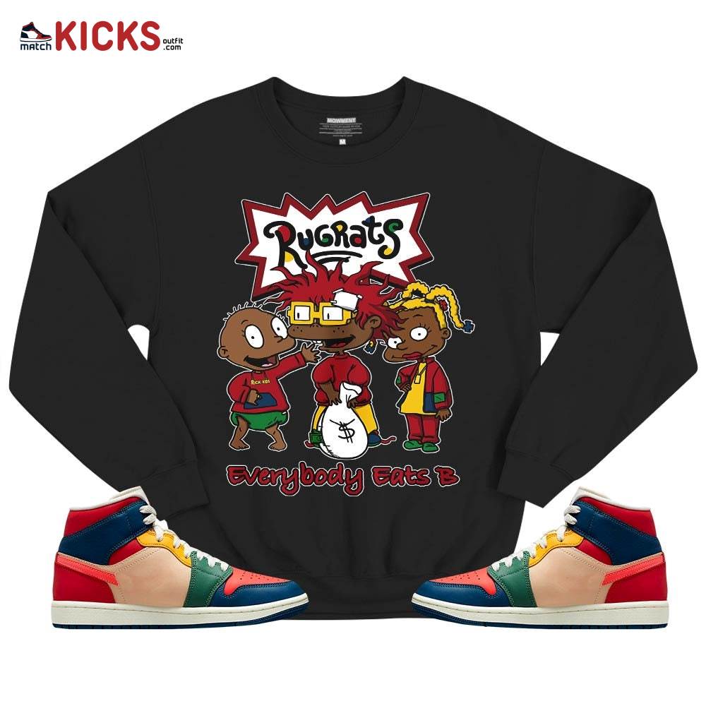 Rugrats Everybody Eats B Sneaker Shirt Match Mid Multi Color 2022 1s, Jordan 1 Mid Multi Color 2022 MKO T-Shirt Rugrats Everybody Eats B Sneaker Shirt Match Mid Multi Color 2022 1s, Jordan 1 Mid Multi Color 2022 MKO T-Shirt