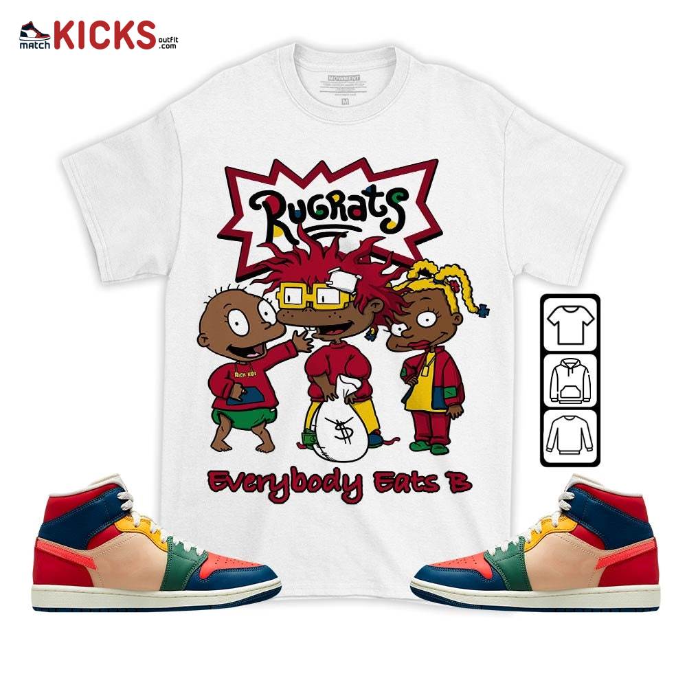 Rugrats Everybody Eats B Sneaker Shirt Match Mid Multi Color 2022 1s, Jordan 1 Mid Multi Color 2022 MKO T-Shirt Rugrats Everybody Eats B Sneaker Shirt Match Mid Multi Color 2022 1s, Jordan 1 Mid Multi Color 2022 MKO T-Shirt