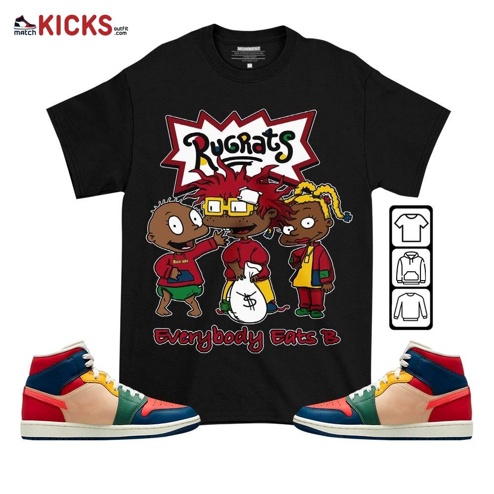 Rugrats Everybody Eats B Sneaker Shirt Match Mid Multi Color 2022 1s, Jordan 1 Mid Multi Color 2022 MKO T-Shirt Rugrats Everybody Eats B Sneaker Shirt Match Mid Multi Color 2022 1s, Jordan 1 Mid Multi Color 2022 MKO T-Shirt