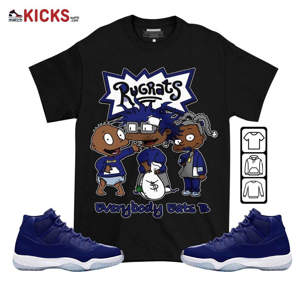 Rugrats Everybody Eats B Sneaker Shirt Match Midnight Navy 11s, Jordan 11 Retro Midnight Navy MKO T-Shirt