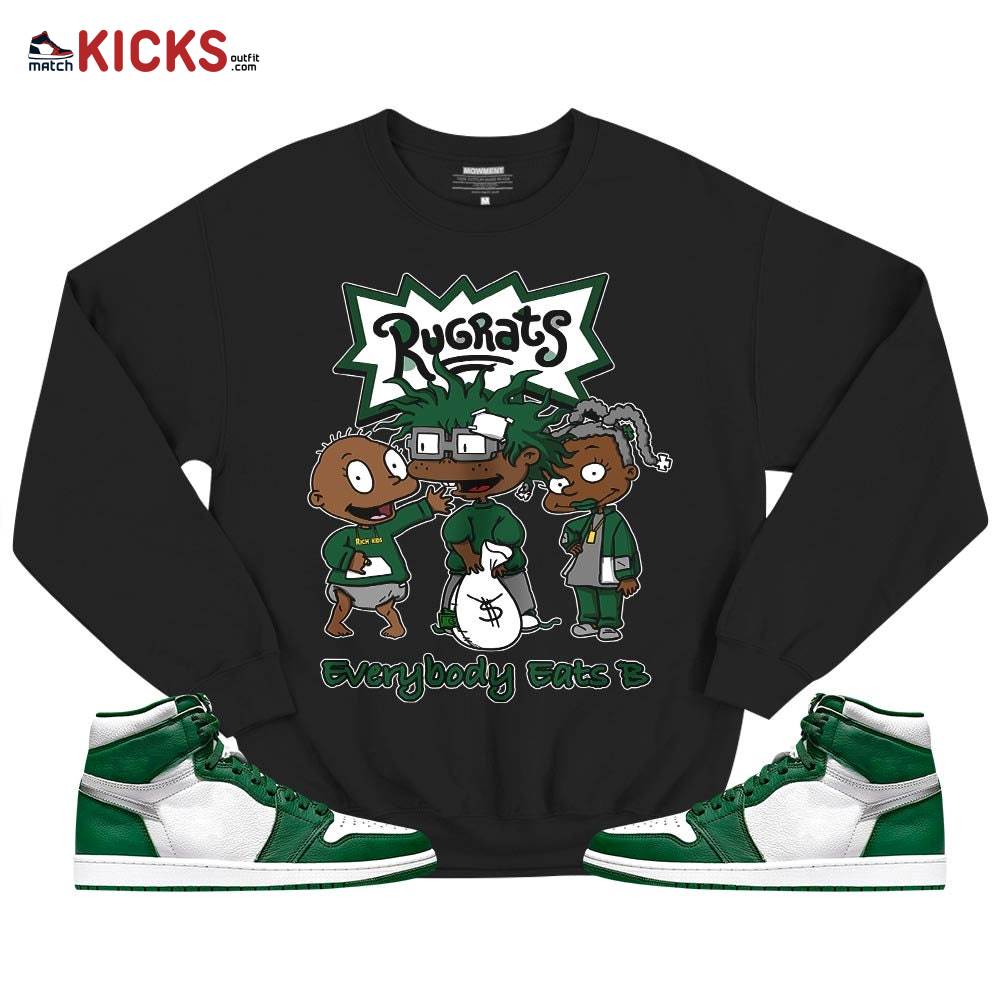Rugrats Everybody Eats B Sneaker Shirt Match OG Gorge Green 1s, Jordan 1 Retro High Gorge Green MKO T-Shirt Rugrats Everybody Eats B Sneaker Shirt Match OG Gorge Green 1s, Jordan 1 Retro High Gorge Green MKO T-Shirt