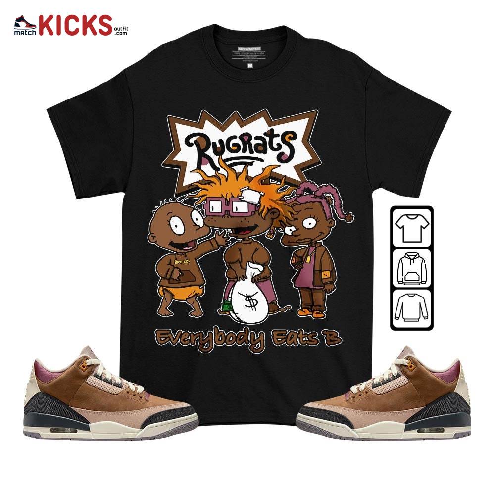 Rugrats Everybody Eats B Sneaker Shirt Match Retro Archaeo Brown 3s, Jordan 3 Archaeo Brown MKO T-Shirt