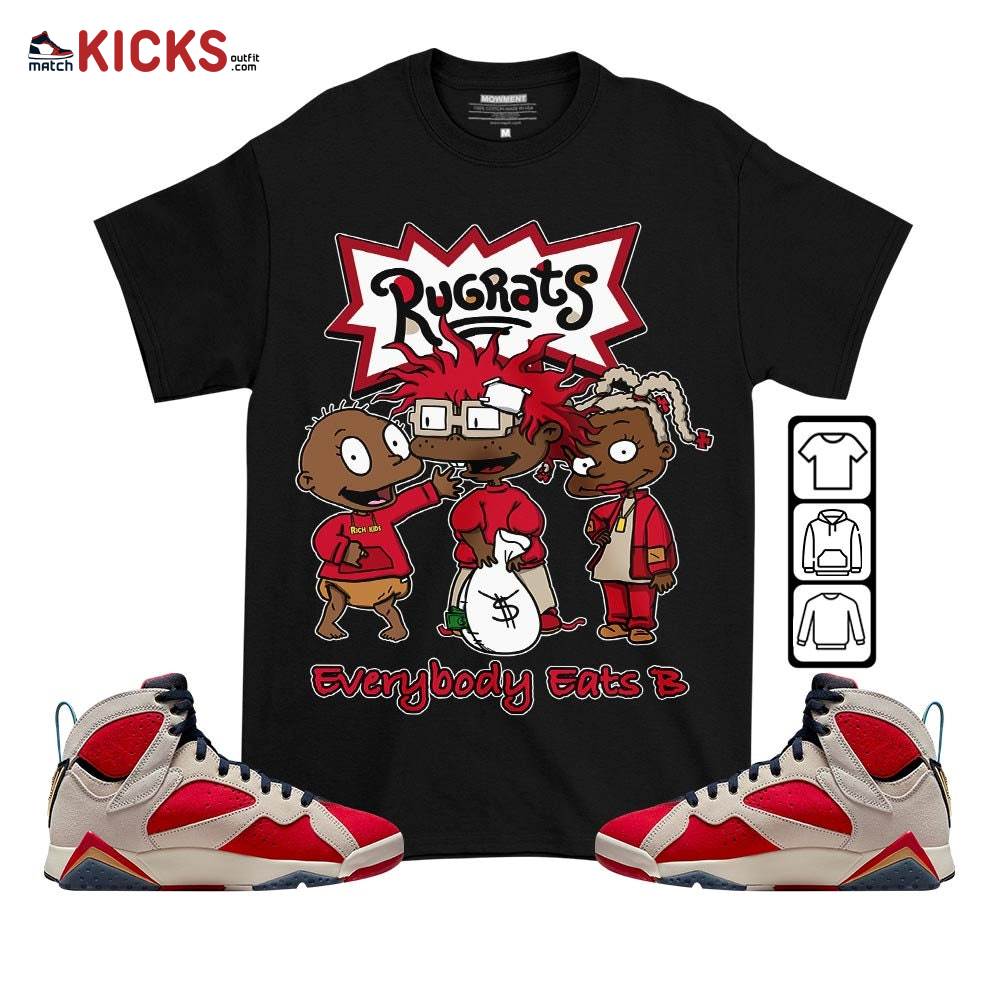Rugrats Everybody Eats B Sneaker Shirt Match Retro Trophy Room 7s, Jordan 7 Trophy Room MKO T-Shirt