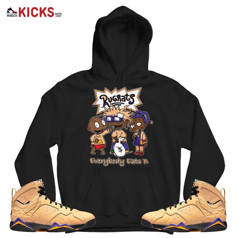 Rugrats Everybody Eats B Sneaker Shirt Match Retro Vachetta Tan 7s, Jordan 7 SE Afrobeats MKO T-Shirt