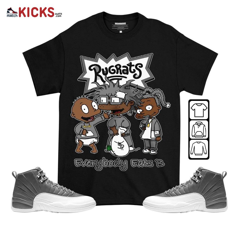 Rugrats Everybody Eats B Sneaker Shirt Match Stealth 12s, Jordan 12 Retro Stealth MKO T-Shirt