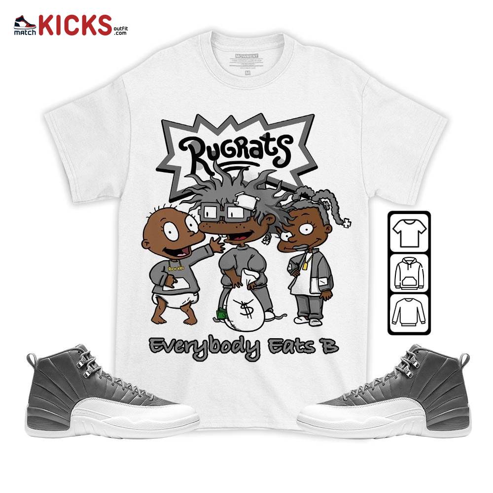 Rugrats Everybody Eats B Sneaker Shirt Match Stealth 12s, Jordan 12 Retro Stealth MKO T-Shirt