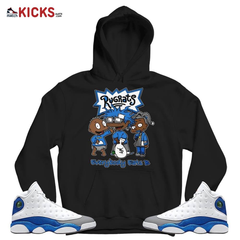 Rugrats Everybody Eats B Sneaker Shirt Match White French Blue 13s, Jordan 13 French Blue MKO T-Shirt