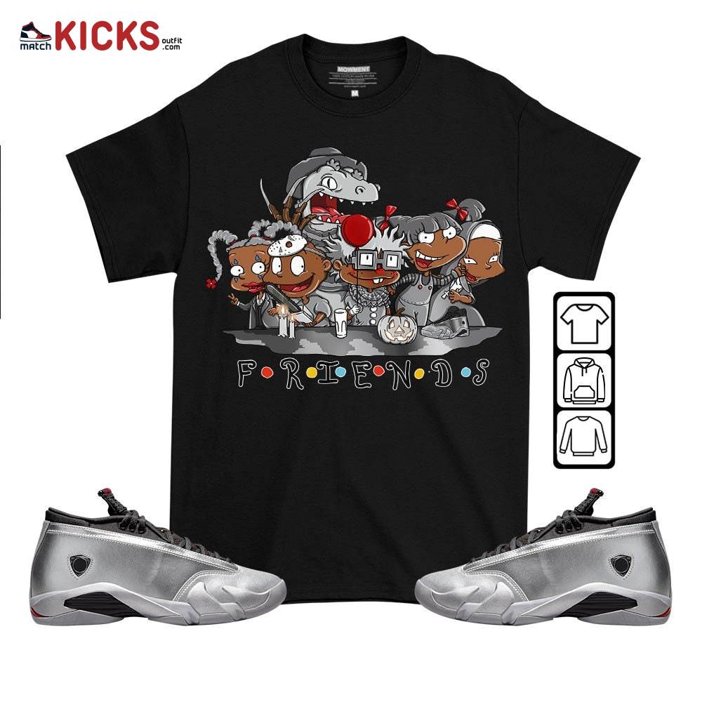 Rugrats Friends Horror Sneaker Shirt Match 14 Low Metallic Silver, Jordan 14 Metallic Silver MKO T-Shirt