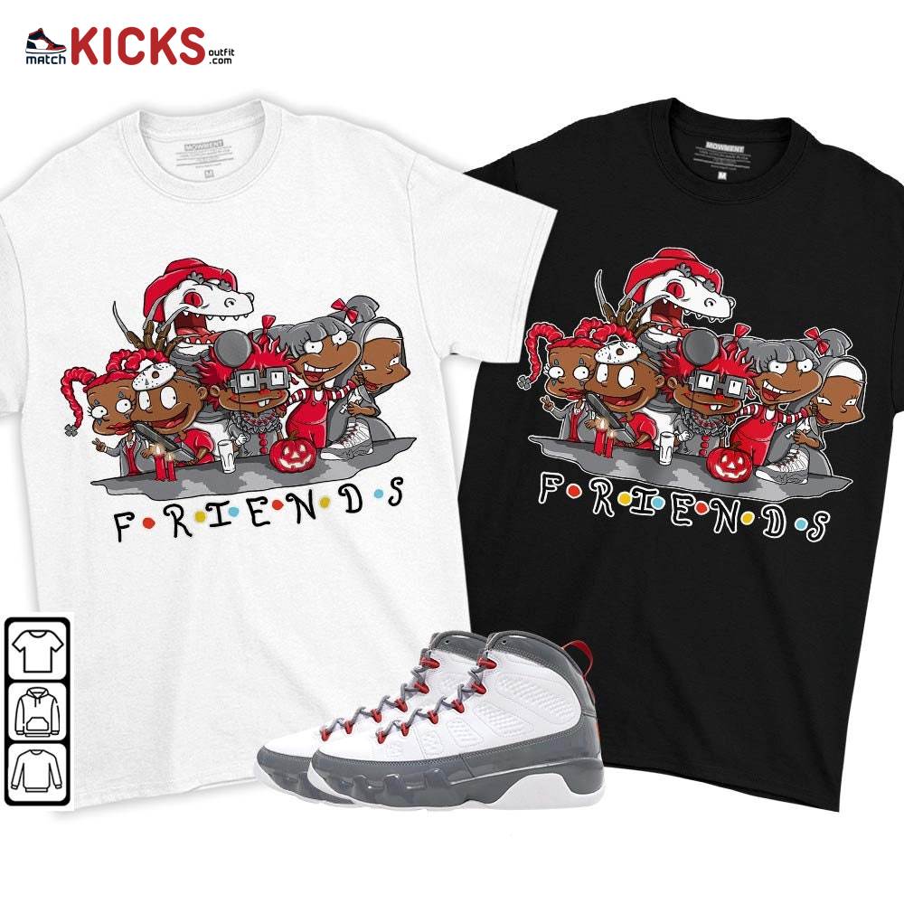 Rugrats Friends Horror Sneaker Shirt Match Fire Red 9s, Jordan 9 Retro Fire Red MKO T-Shirt Rugrats Friends Horror Sneaker Shirt Match Fire Red 9s, Jordan 9 Retro Fire Red MKO T-Shirt