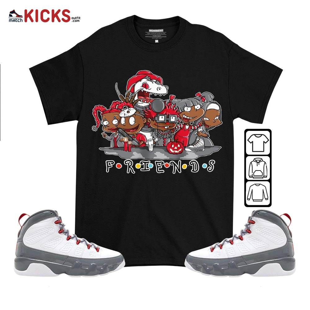 Rugrats Friends Horror Sneaker Shirt Match Fire Red 9s, Jordan 9 Retro Fire Red MKO T-Shirt