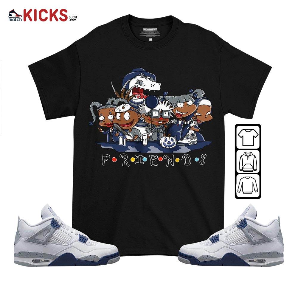 Rugrats Friends Horror Sneaker Shirt Match Midnight Navy 4s, Jordan 4 Retro Midnight Navy MKO T-Shirt
