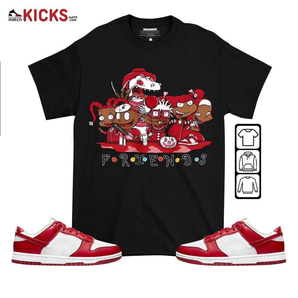Rugrats Friends Horror Sneaker Shirt Match Next Nature White Gym Red, Dunk Low Gym Red MKO T-Shirt
