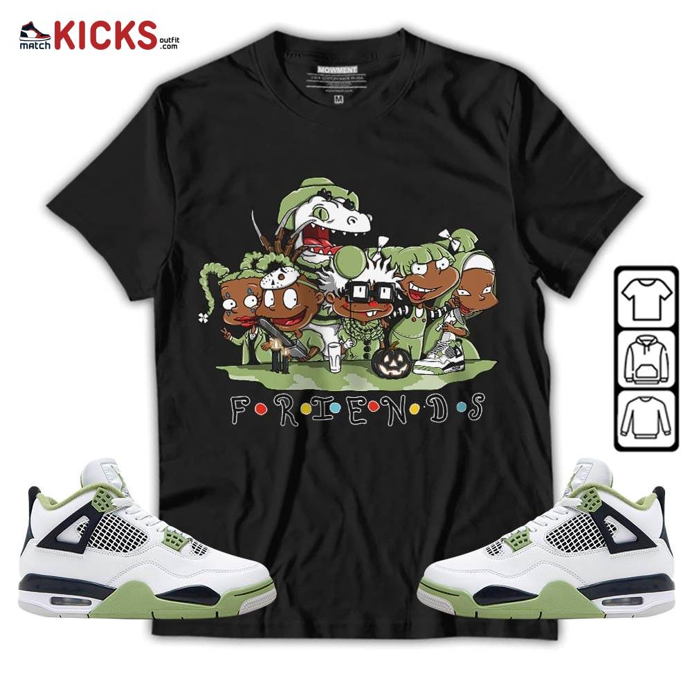 Rugrats Friends Sneaker Shirt Match Retro Oil Green 4s, Jordan 4 Oil Green MKO T-Shirt