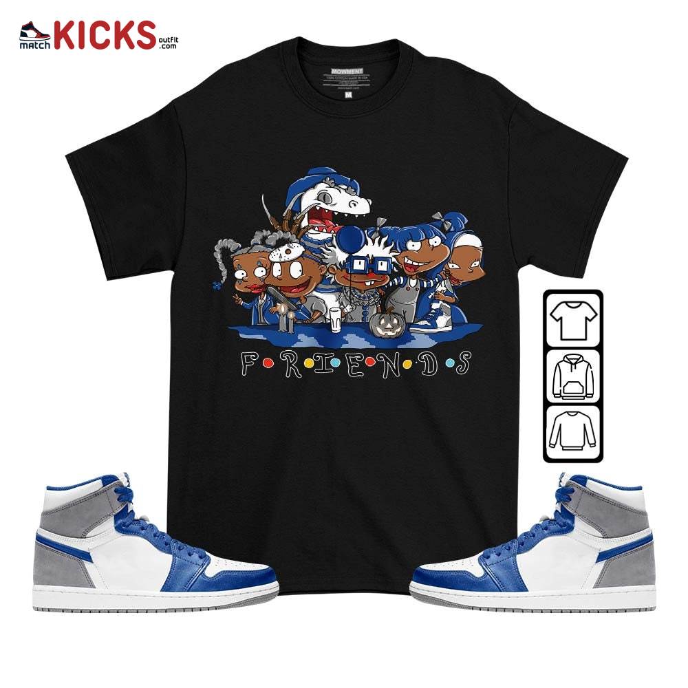 Rugrats Friends Sneaker Shirt Match True Blue 1s, Jordan 1 High OG True Blue MKO T-Shirt