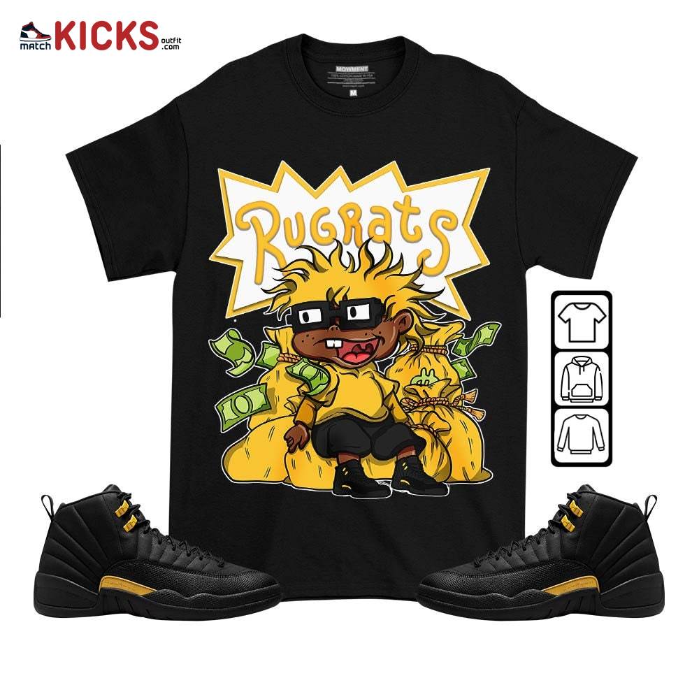 Rugrats In The Bag Sneaker Shirt Match Black Taxi 12s, Jordan 12 Retro Black Taxi MKO T-Shirt