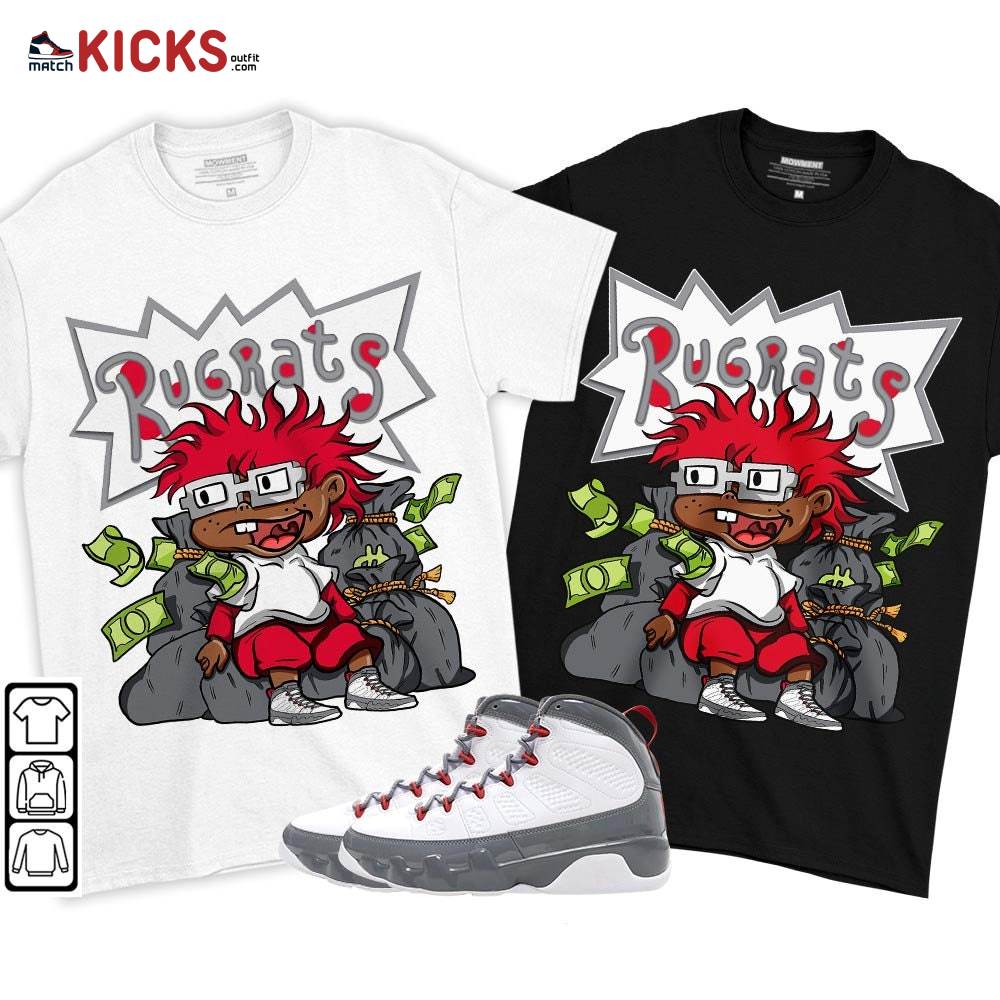Rugrats In The Bag Sneaker Shirt Match Fire Red 9s, Jordan 9 Retro Fire Red MKO T-Shirt