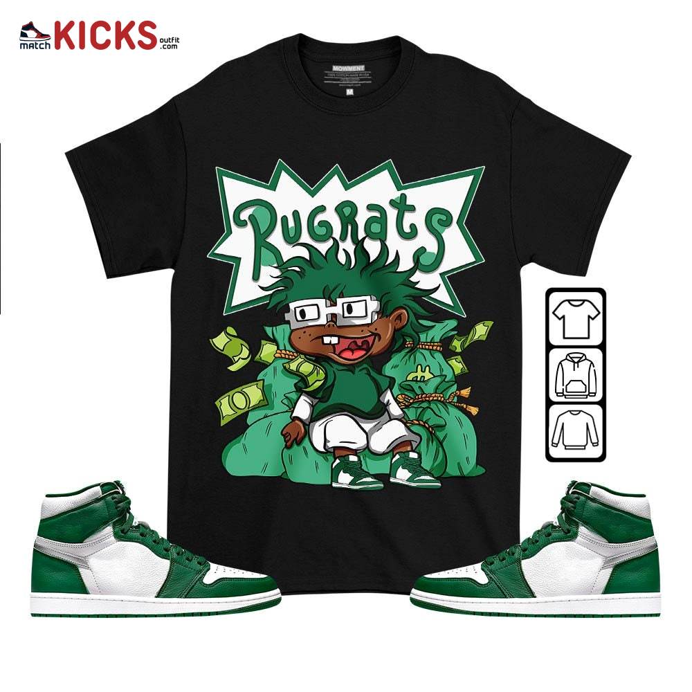 Rugrats In The Bag Sneaker Shirt Match High Gorge Green 1s, Jordan 1 Retro High Gorge Green MKO T-Shirt