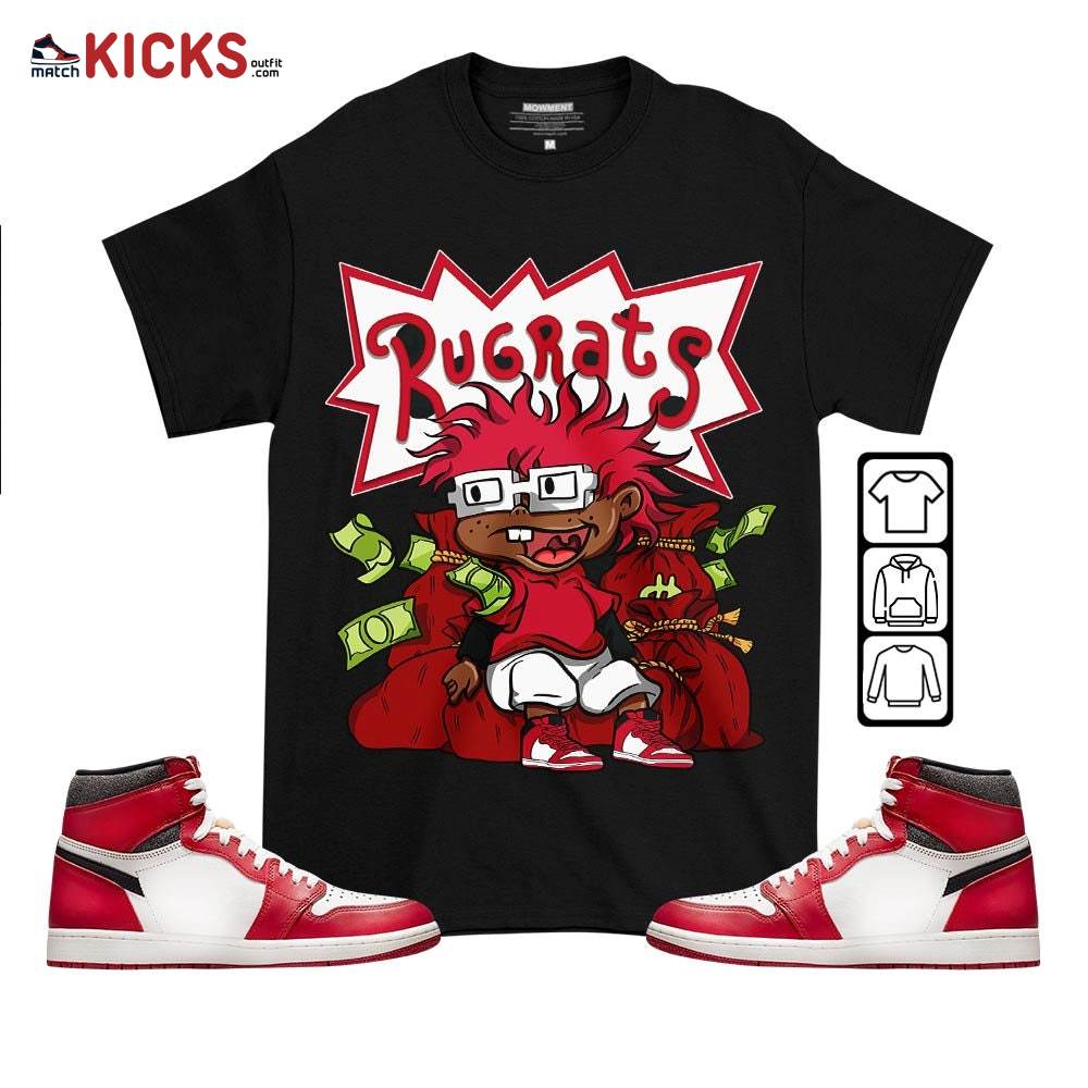 Rugrats In The Bag Sneaker Shirt Match High OG Chicago 1s, Jordan 1 Lost and Found Chicago MKO T-Shirt