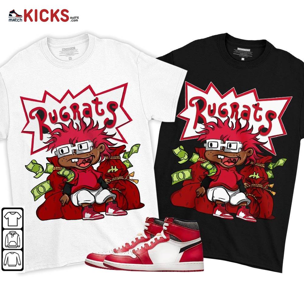 Rugrats In The Bag Sneaker Shirt Match High OG Chicago 1s, Jordan 1 Lost and Found Chicago MKO T-Shirt