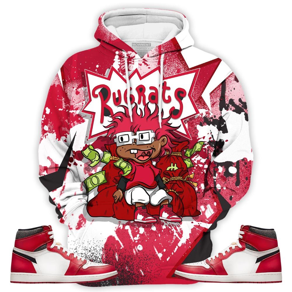 Rugrats In The Bag Sneaker Shirt Match High Og Chicago 1S, Jordan 1 Lost Found Chicago Hoodie Sweatshirt Tee All Over Print MKO Shirt