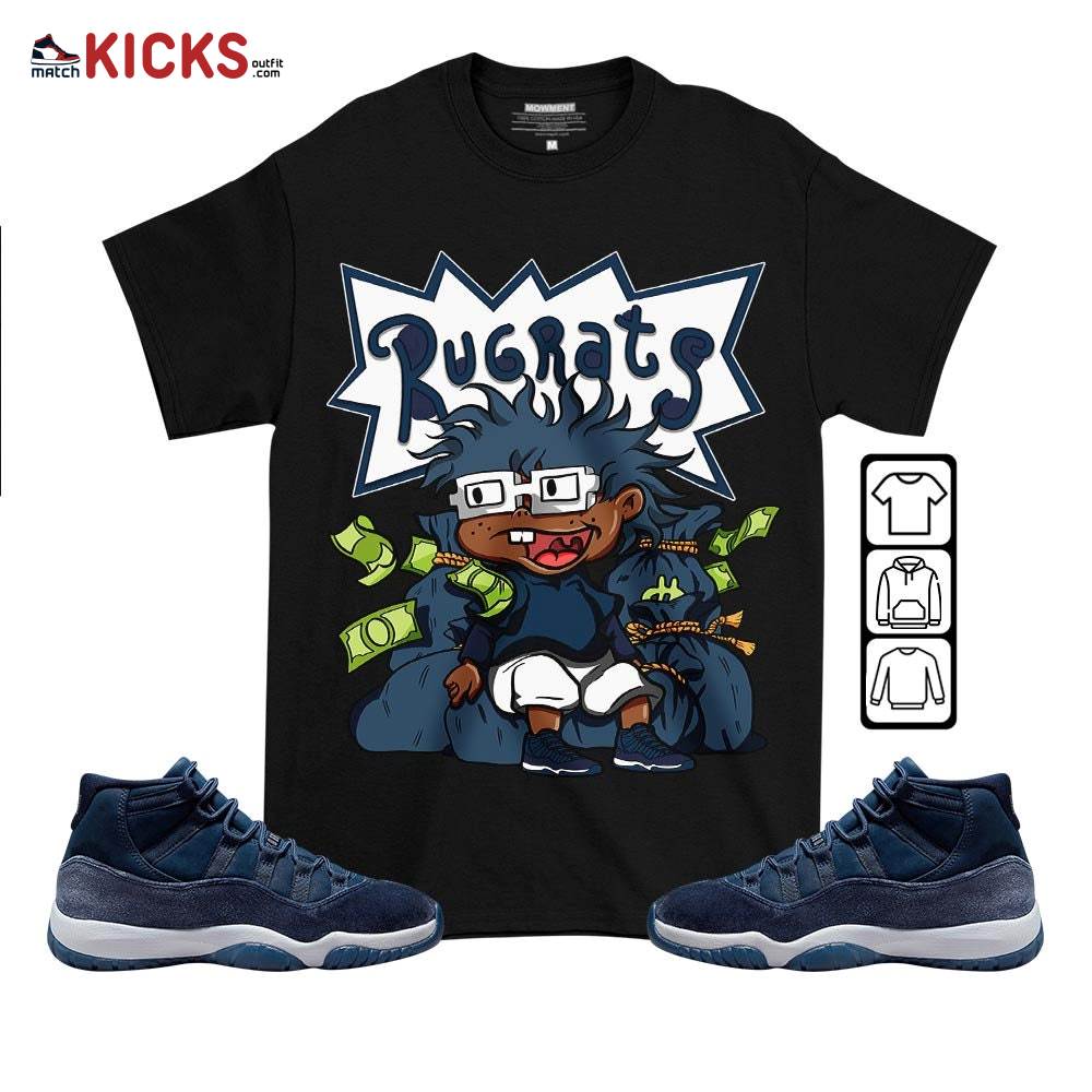 Rugrats In The Bag Sneaker Shirt Match Midnight Navy 11s, Jordan 11 Retro Midnight Navy MKO T-Shirt