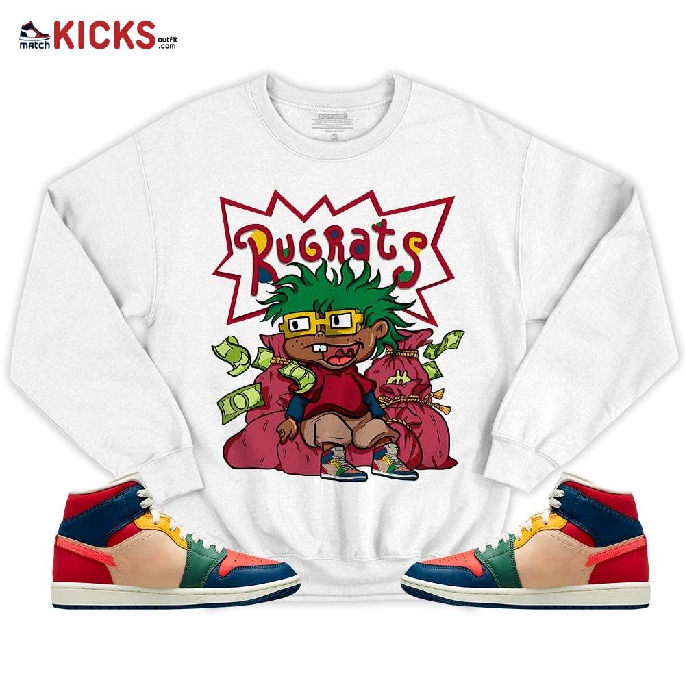Rugrats In The Bag Sneaker Shirt Match Multi Color 2022 1s, Jordan 1 Mid Multi Color 2022 MKO T-Shirt Rugrats In The Bag Sneaker Shirt Match Multi Color 2022 1s, Jordan 1 Mid Multi Color 2022 MKO T-Shirt