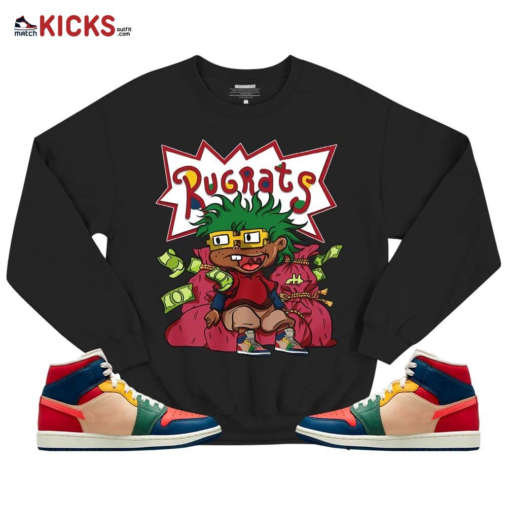Rugrats In The Bag Sneaker Shirt Match Multi Color 2022 1s, Jordan 1 Mid Multi Color 2022 MKO T-Shirt Rugrats In The Bag Sneaker Shirt Match Multi Color 2022 1s, Jordan 1 Mid Multi Color 2022 MKO T-Shirt