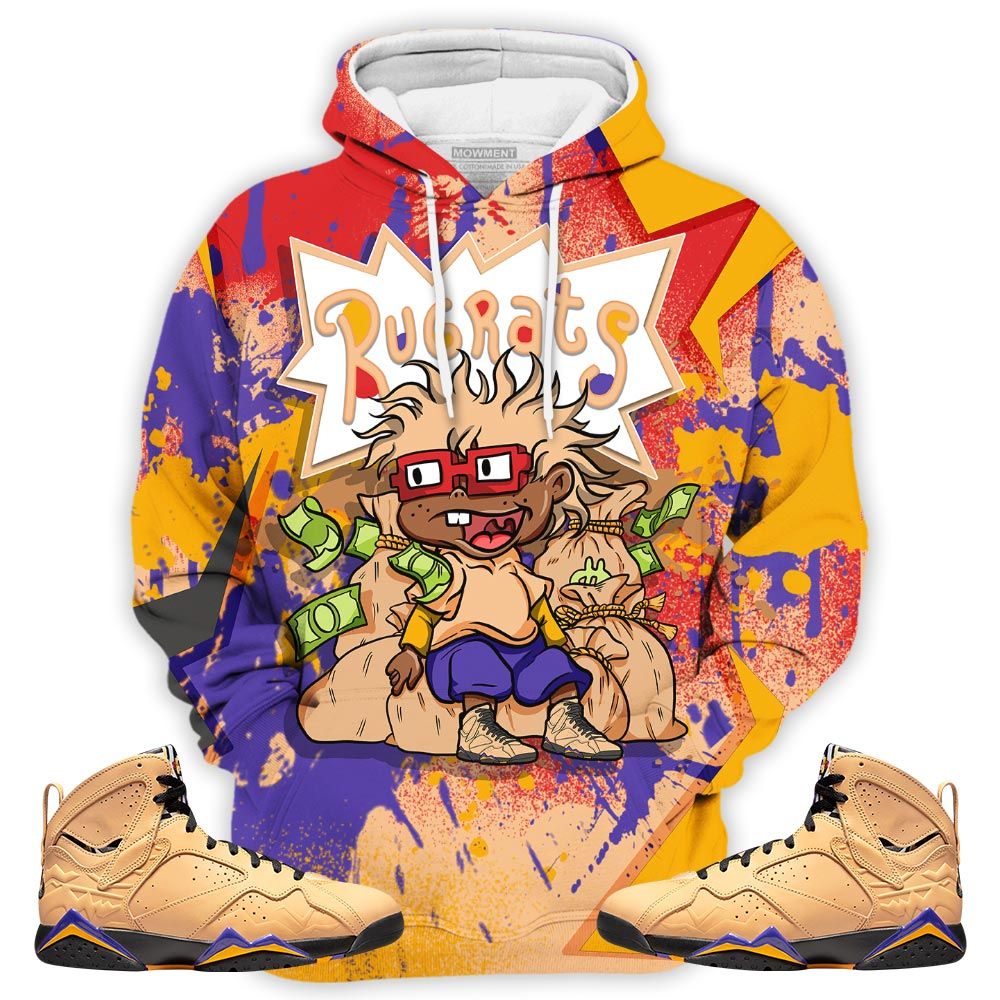 Rugrats In The Bag Sneaker Shirt Match Vachetta Tan 7S, Jordan 7 Se Afrobeats Hoodie Sweatshirt Tee All Over Print MKO Shirt