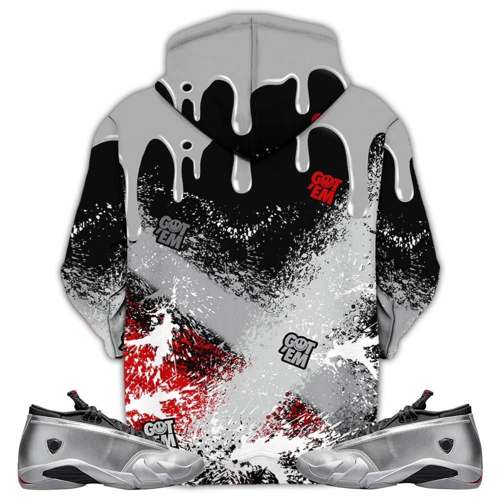Rugrats Kids 90S Sneaker Shirt Match 14 Low Metallic Silver, Jordan 14 Metallic Silver Hoodie Sweatshirt Tee All Over Print MKO Shirt