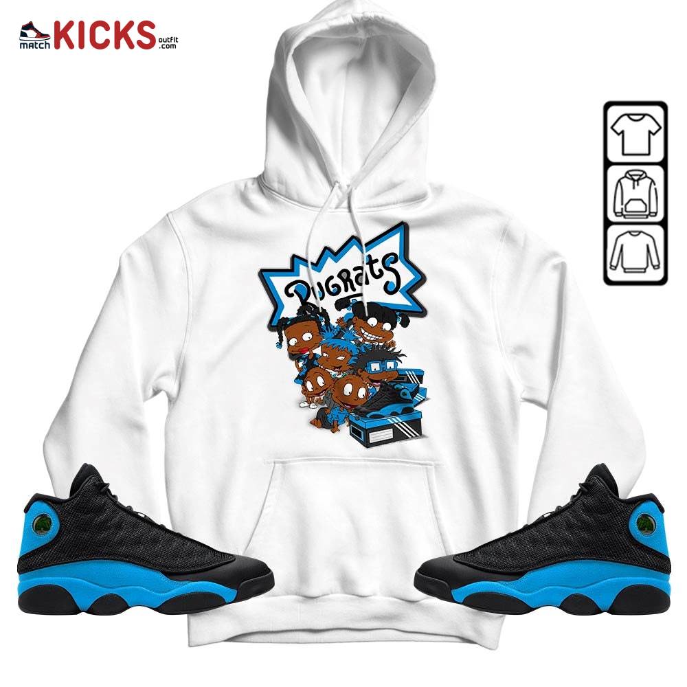 Rugrats Kids Sneaker Shirt Match Black University Blue 13s, Jordan 13 Black University Blue 2022 MKO T-Shirt