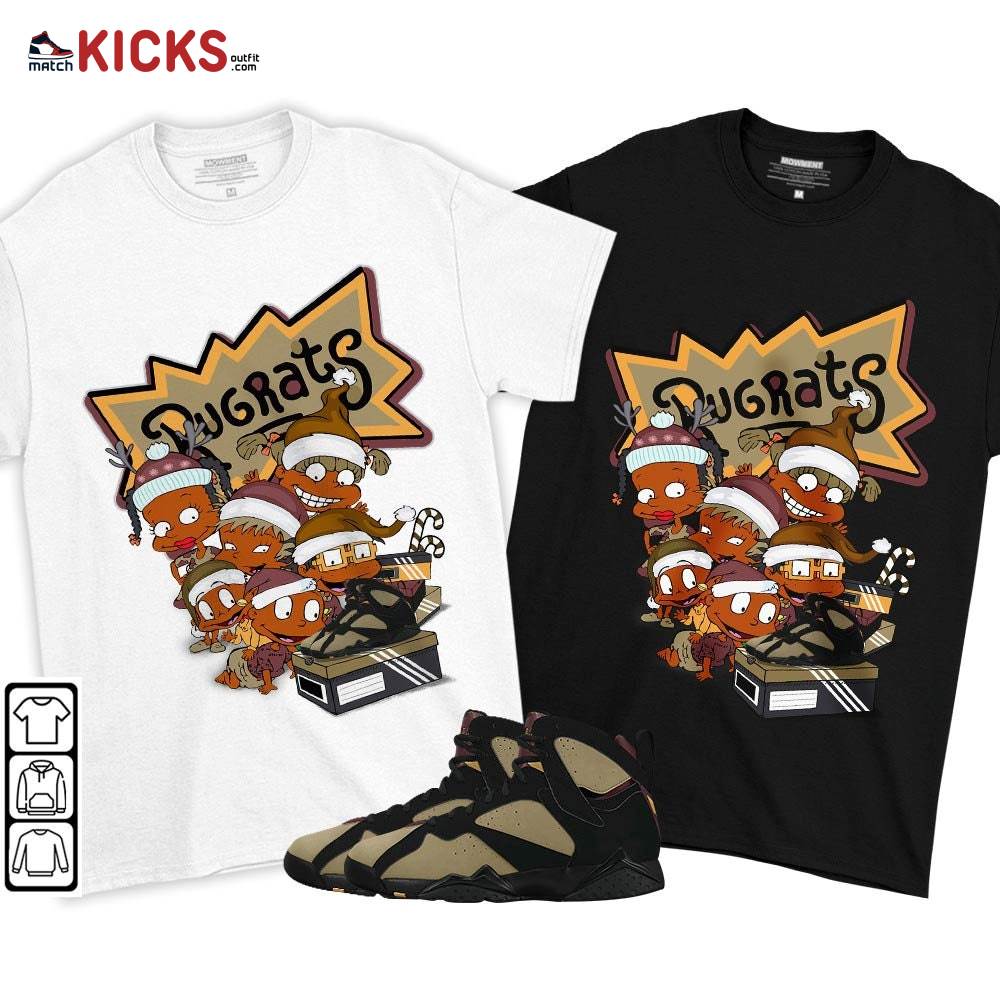 Rugrats Kids Xmas Sneaker Shirt Match Black Cherrywood 7s, Jordan 7 Black Olive MKO T-Shirt Rugrats Kids Xmas Sneaker Shirt Match Black Cherrywood 7s, Jordan 7 Black Olive MKO T-Shirt