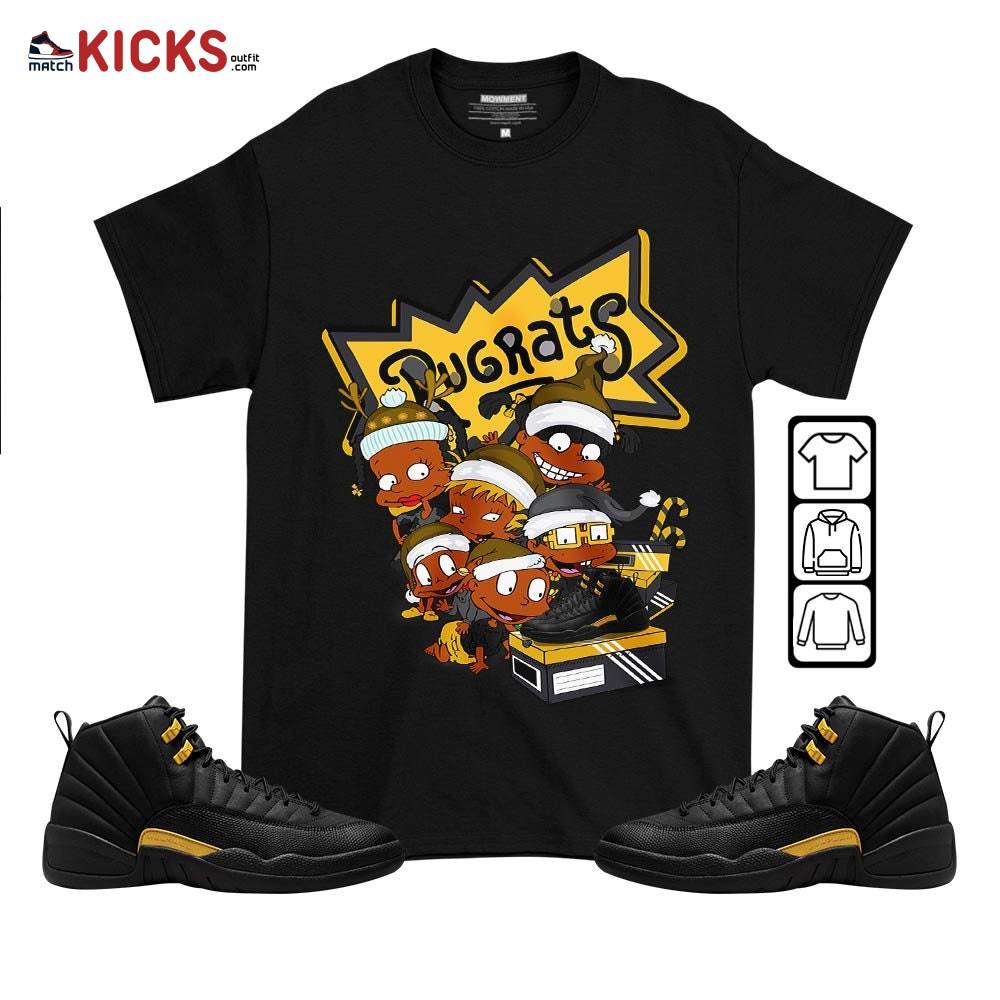 Rugrats Kids Xmas Sneaker Shirt Match Black Taxi 12s, Jordan 12 Retro Black Taxi MKO T-Shirt