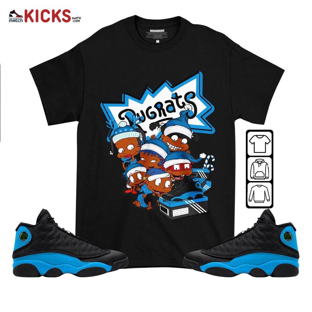 Rugrats Kids Xmas Sneaker Shirt Match Black University Blue 13s, Jordan 13 Black University Blue 2022 MKO T-Shirt
