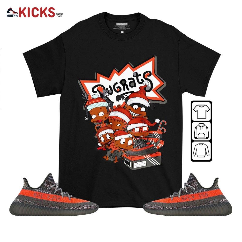 Rugrats Kids Xmas Sneaker Shirt Match Boots 350 V2 Dark Beluga, Yeezy 350 V2 Carbon Beluga MKO T-Shirt
