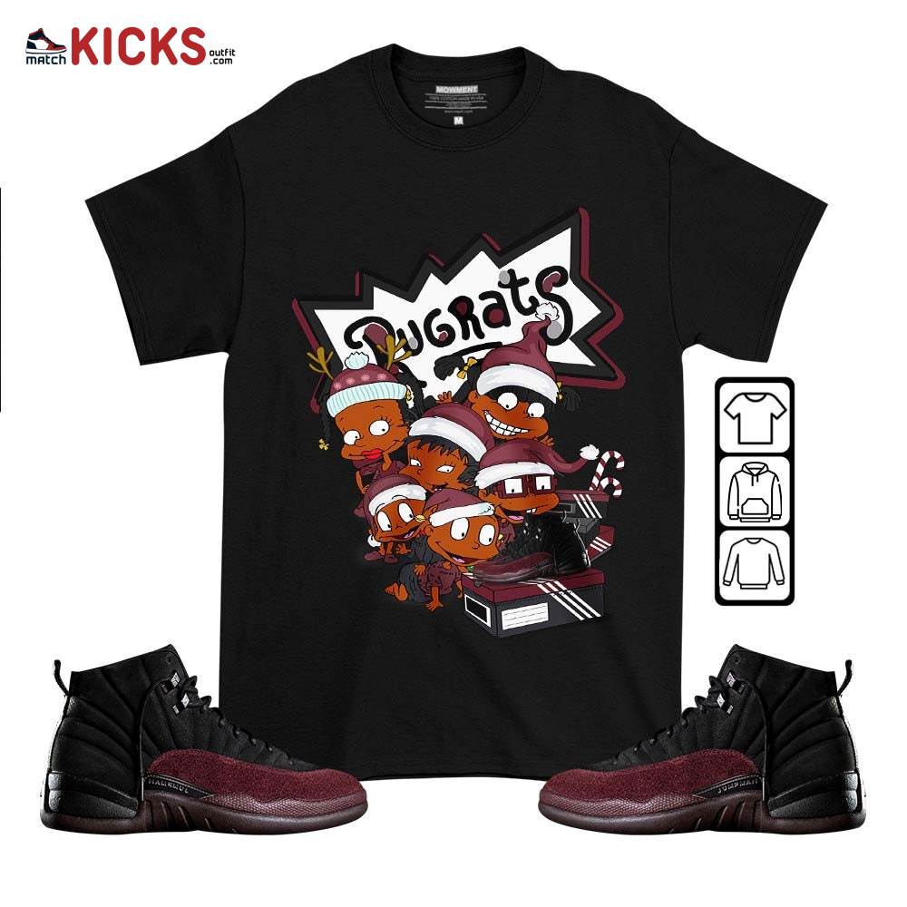 Rugrats Kids Xmas Sneaker Shirt Match Burgundy Crush 12s, Jordan 12 A Ma Maniere MKO T-Shirt