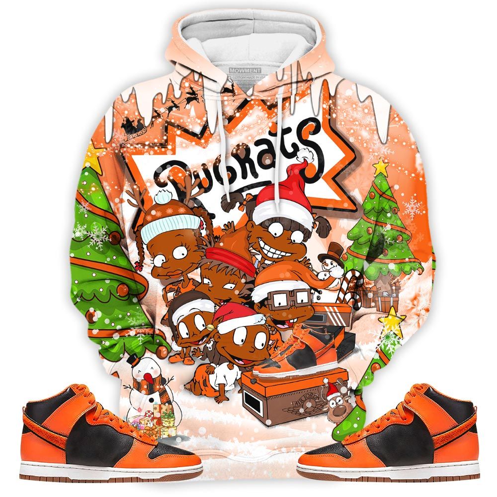 Rugrats Kids Xmas Sneaker Shirt Match Dunk Black Orange, Dunk High Gs Safety Orange Hoodie Sweatshirt Tee All Over Print MKO Shirt Rugrats Kids Xmas Sneaker Shirt Match Dunk Black Orange, Dunk High Gs Safety Orange Hoodie Sweatshirt Tee All Over Print MKO Shirt