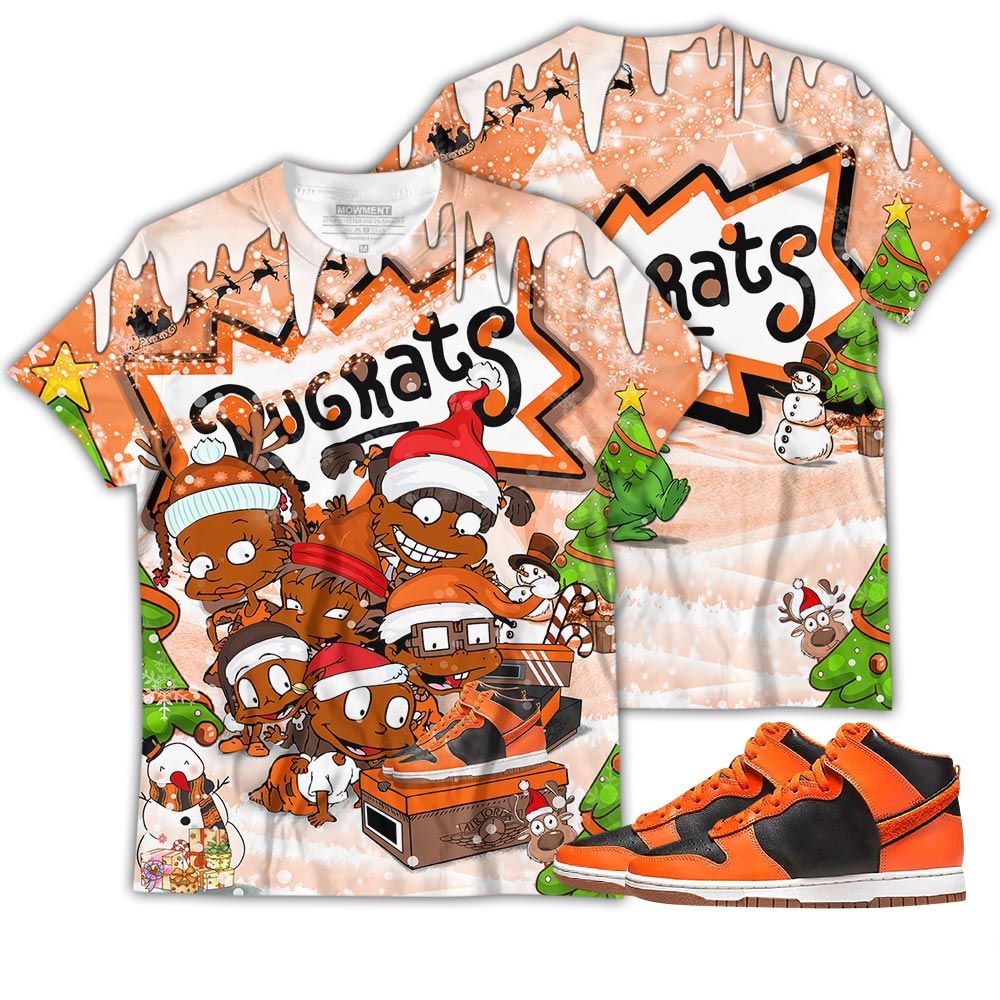 Rugrats Kids Xmas Sneaker Shirt Match Dunk Black Orange, Dunk High Gs Safety Orange Hoodie Sweatshirt Tee All Over Print MKO Shirt Rugrats Kids Xmas Sneaker Shirt Match Dunk Black Orange, Dunk High Gs Safety Orange Hoodie Sweatshirt Tee All Over Print MKO Shirt