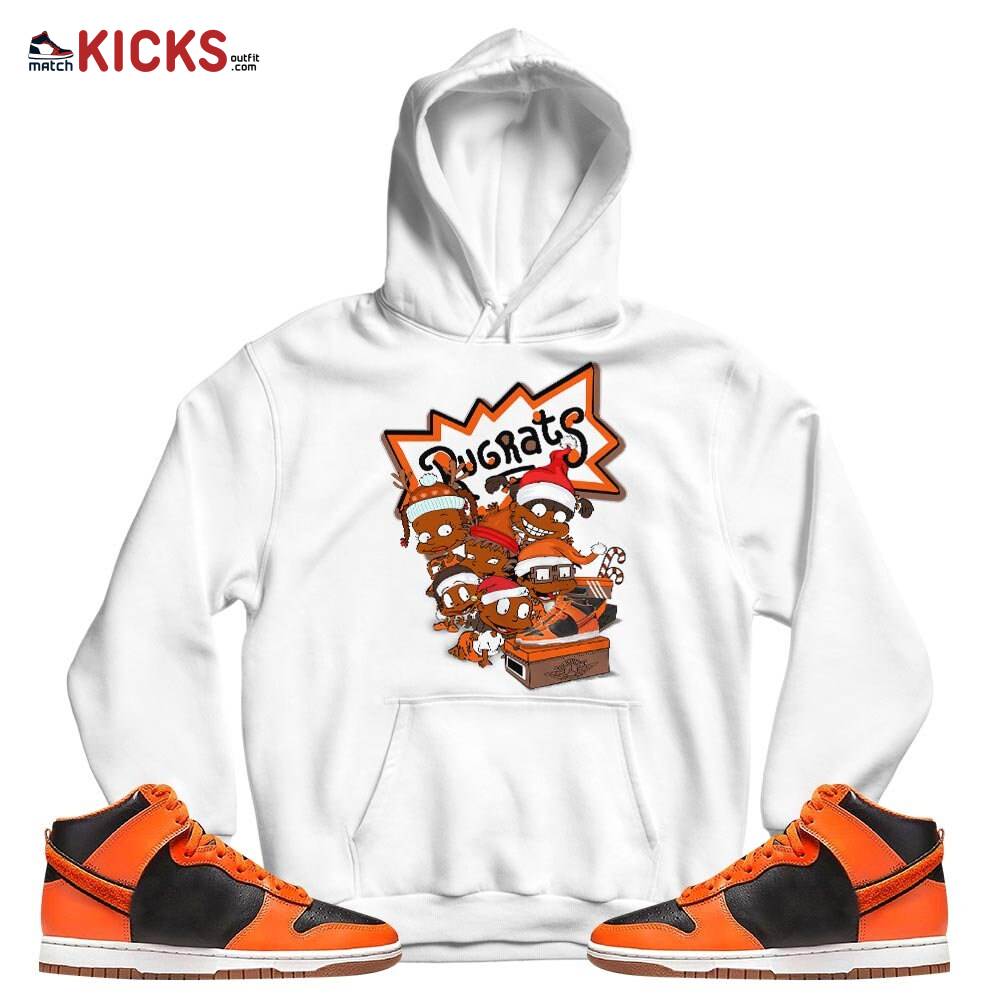 Rugrats Kids Xmas Sneaker Shirt Match Dunk Black Orange, Dunk High GS Safety Orange MKO T-Shirt Rugrats Kids Xmas Sneaker Shirt Match Dunk Black Orange, Dunk High GS Safety Orange MKO T-Shirt