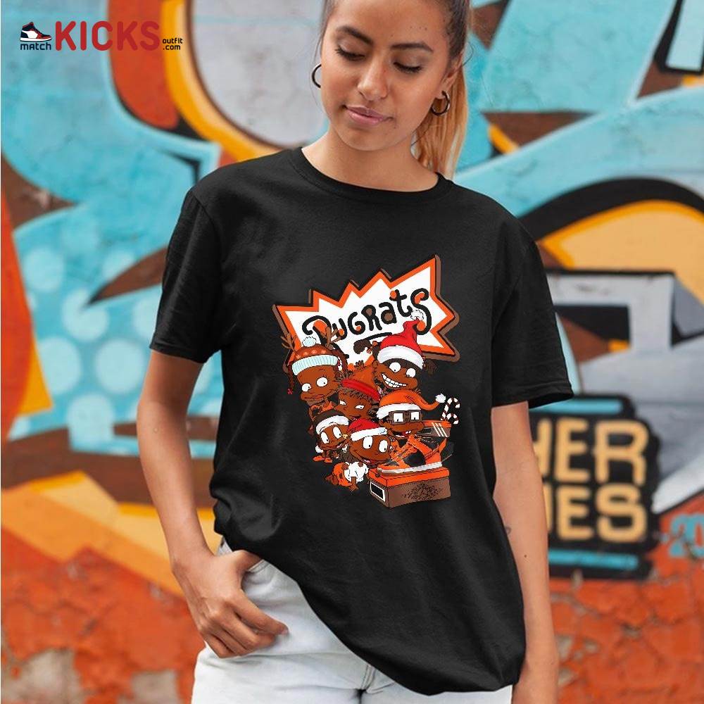 Rugrats Kids Xmas Sneaker Shirt Match Dunk Black Orange, Dunk High GS Safety Orange MKO T-Shirt Rugrats Kids Xmas Sneaker Shirt Match Dunk Black Orange, Dunk High GS Safety Orange MKO T-Shirt