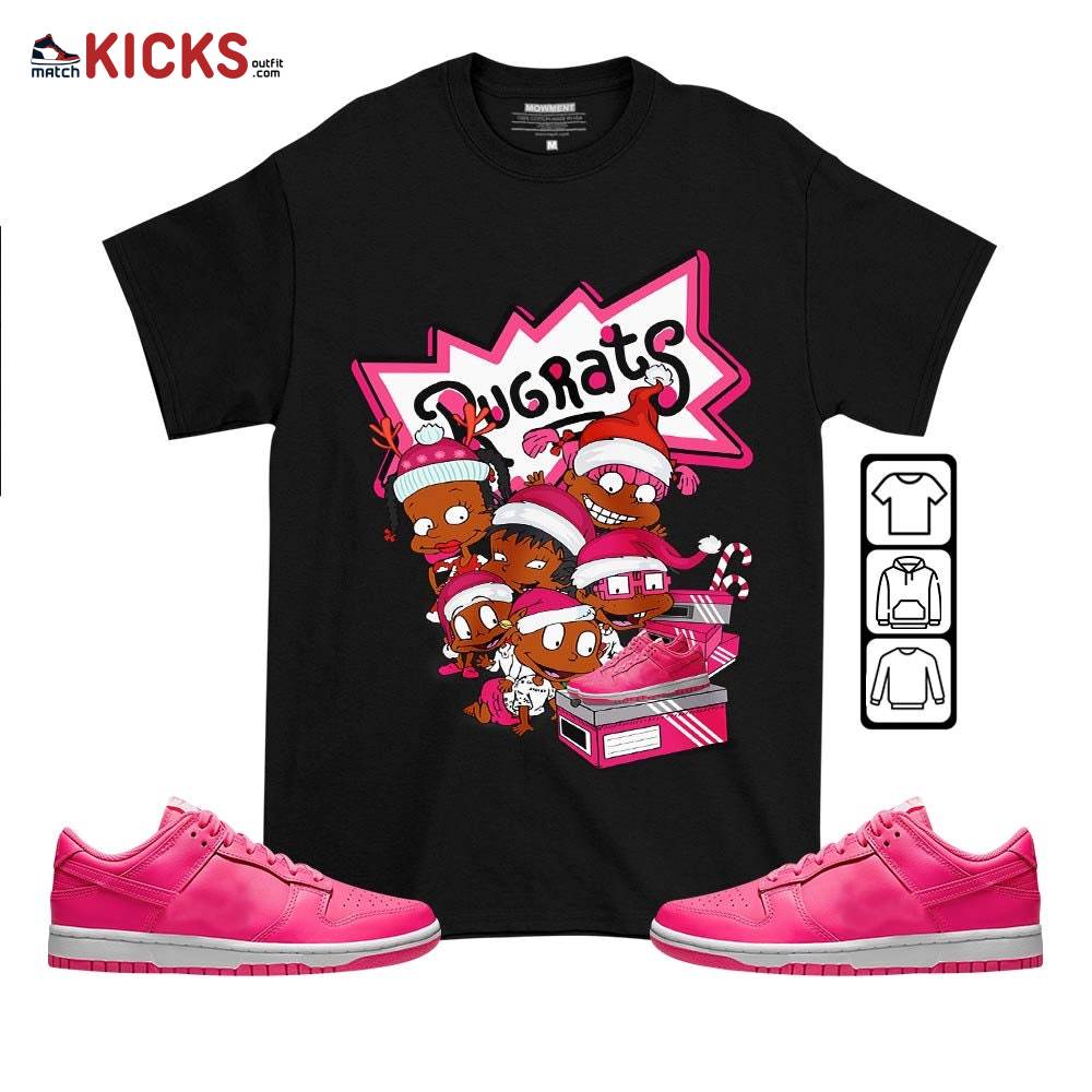 Rugrats Kids Xmas Sneaker Shirt Match Dunk Low Hyper Pink, Dunk Low Hot Pink MKO T-Shirt