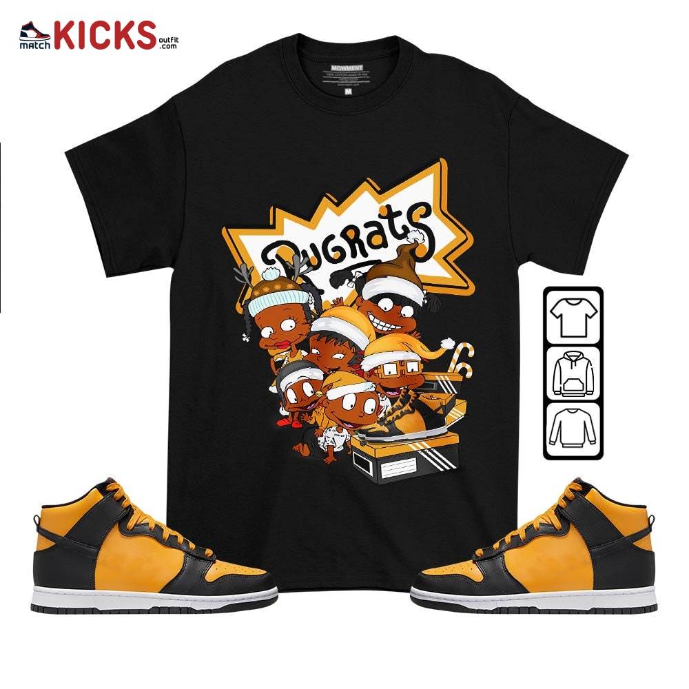 Rugrats Kids Xmas Sneaker Shirt Match Dunk Reverse Goldenrod, Dunk High Bruce Lee MKO T-Shirt