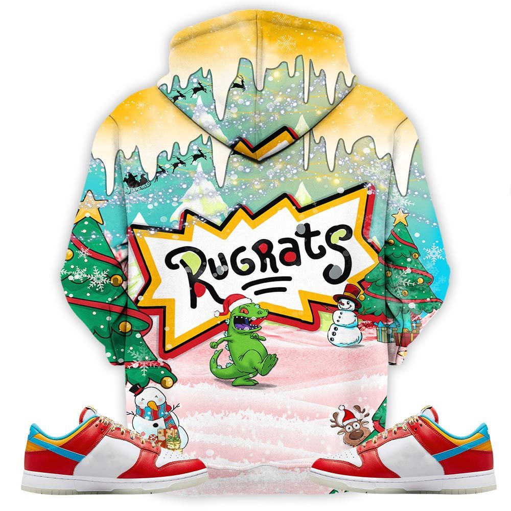Rugrats Kids Xmas Sneaker Shirt Match Fruity Pebbles Shoes, Dunk Low Fruity Pebbles Hoodie Sweatshirt Tee All Over Print MKO Shirt