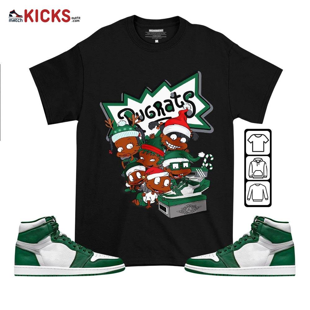 Rugrats Kids Xmas Sneaker Shirt Match High Gorge Green 1s, Jordan 1 Retro High Gorge Green MKO T-Shirt