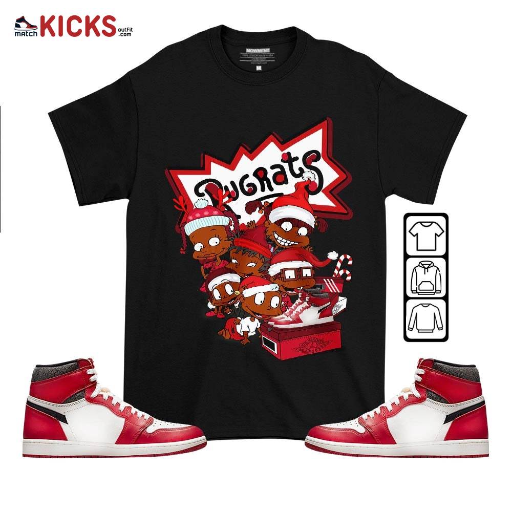 Rugrats Kids Xmas Sneaker Shirt Match High OG Chicago 1s, Jordan 1 Lost and Found Chicago MKO T-Shirt