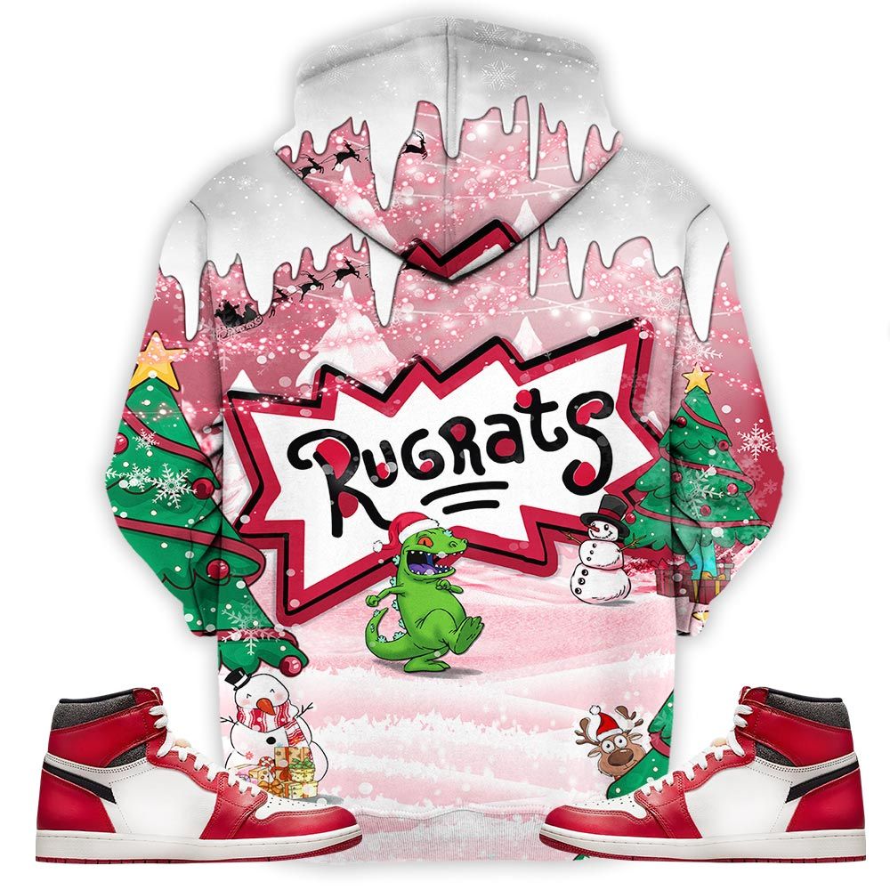 Rugrats Kids Xmas Sneaker Shirt Match High Og Chicago 1S, Jordan 1 Lost Found Chicago Hoodie Sweatshirt Tee All Over Print MKO Shirt