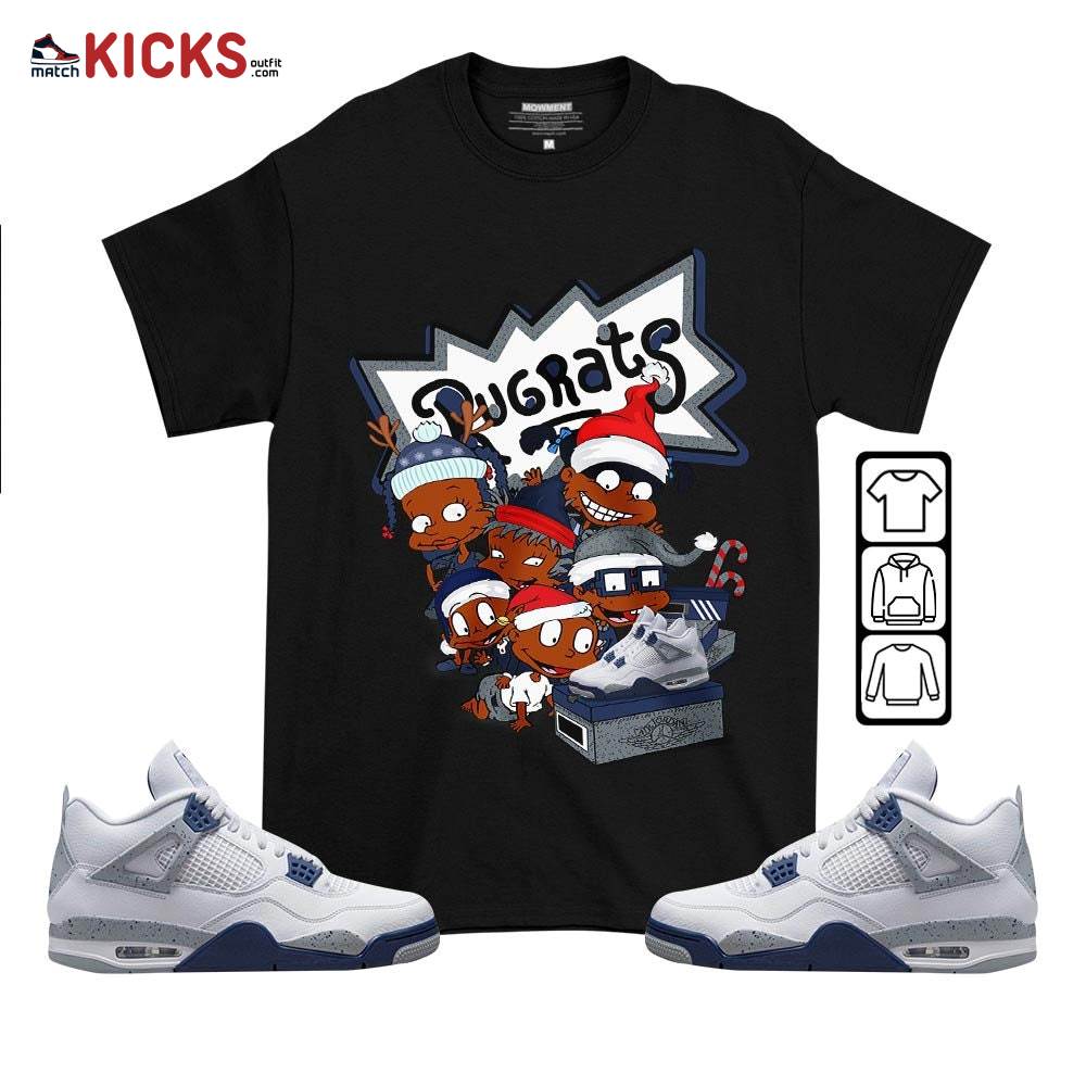 Rugrats Kids Xmas Sneaker Shirt Match Midnight Navy 4s, Jordan 4 Retro Midnight Navy MKO T-Shirt